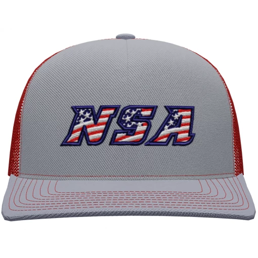 Wholesale 🌟 Pacific Headwear NSA Flag Series Heather Red Snapback Hat: 104S-HERD 👍 -BaseBallBat Shop 104S
