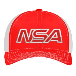 Buy 🔔 Pacific Headwear NSA Outline Series Red Flex Fit Hat: 404M-RDWH 🔥