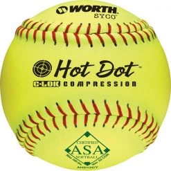 Coupon 🔔 Worth ASA Hot Dot 12" 52/300 Composite Slowpitch Softballs: AHD12CY ⌛