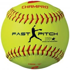 Best Sale 🧨 Champro Sports Champro 12" 47/375 Practice Leather Fastpitch Softballs: CSB98 ⌛