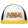 Wholesale 🤩 Pacific Headwear NSA Classic Series Navy Gold Flex Fit Hat: ES341-WHNVGD 👍 -BaseBallBat Shop ES341 506 lquarter aws 6402