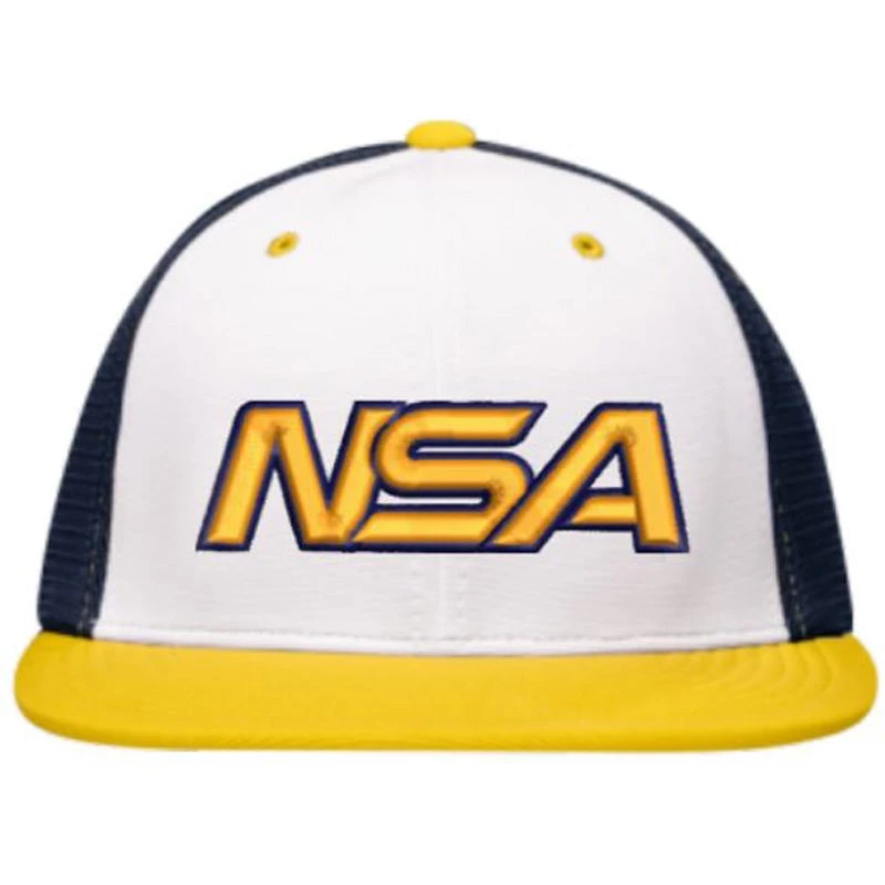 Wholesale 🤩 Pacific Headwear NSA Classic Series Navy Gold Flex Fit Hat: ES341-WHNVGD 👍 3 Wholesale 🤩 Pacific Headwear NSA Classic Series Navy Gold Flex Fit Hat: ES341-WHNVGD 👍