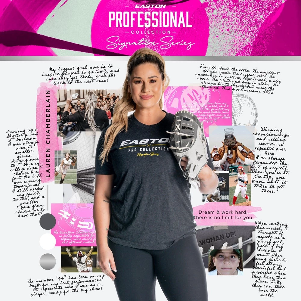 Coupon ๐งจ Easton Lauren Chamberlain Professional Collection Signature Series 12.5" Fastpitch First Base Mitt: LC44 ๐ 6 Coupon ๐งจ Easton Lauren Chamberlain Professional Collection Signature Series 12.5" Fastpitch First Base Mitt: LC44 ๐ - Image 4