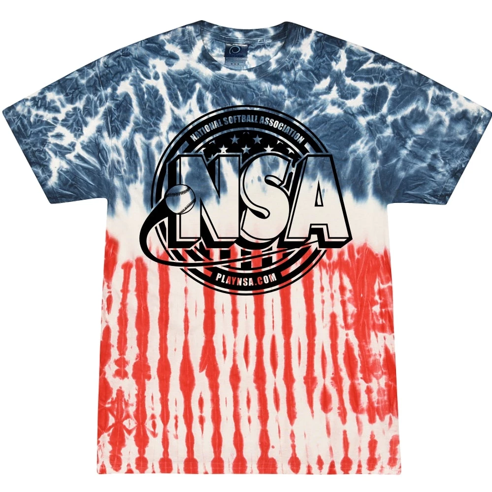 Coupon 😀 DSG Apparel National Softball Association NSA Crest Tie Dye Short Sleeve Shirt ✨ 6 Coupon 😀 DSG Apparel National Softball Association NSA Crest Tie Dye Short Sleeve Shirt ✨ - Image 4