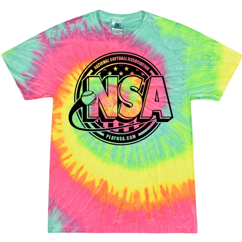 Coupon 😀 DSG Apparel National Softball Association NSA Crest Tie Dye Short Sleeve Shirt ✨ 3 Coupon 😀 DSG Apparel National Softball Association NSA Crest Tie Dye Short Sleeve Shirt ✨