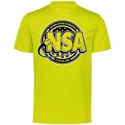 Coupon 🛒 DSG Apparel National Softball Association NSA Dry Fit Optic Yellow Short Sleeve Shirt 🎁