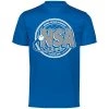 Deals ✨ DSG Apparel National Softball Association NSA Dry Fit Royal Short Sleeve Shirt ⭐ -BaseBallBat Shop NSAFLAGLOGO2COLOR GreyWhiteonRoyalss
