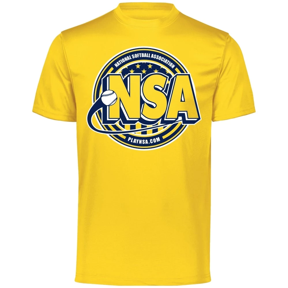 Flash Sale ✨ DSG Apparel National Softball Association NSA Dry Fit Gold Short Sleeve Shirt ⭐ 3 Flash Sale ✨ DSG Apparel National Softball Association NSA Dry Fit Gold Short Sleeve Shirt ⭐