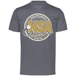 Coupon 💯 DSG Apparel National Softball Association NSA Dry Fit Charcoal Short Sleeve Shirt ✨