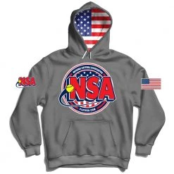 Buy 🧨 DSG Apparel National Softball Association NSA USA Flag Graphite Hoodie 🤩