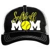 Coupon 🔔 Pacific Headwear Softball Mom Vintage Trucker Snapback Hat: V67BW ❤️ -BaseBallBat Shop Softball Mom Hat