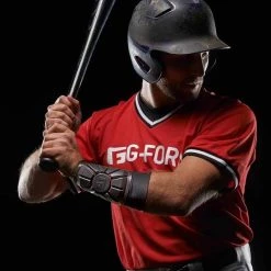 Best deal ⭐ G-Form Pro Wrist Guard: WG0102 👍 -BaseBallBat Shop baseball wrist guard black red shown worn 3