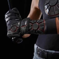 Best deal ⭐ G-Form Pro Wrist Guard: WG0102 👍 -BaseBallBat Shop youth wrist guards black red shown worn 1